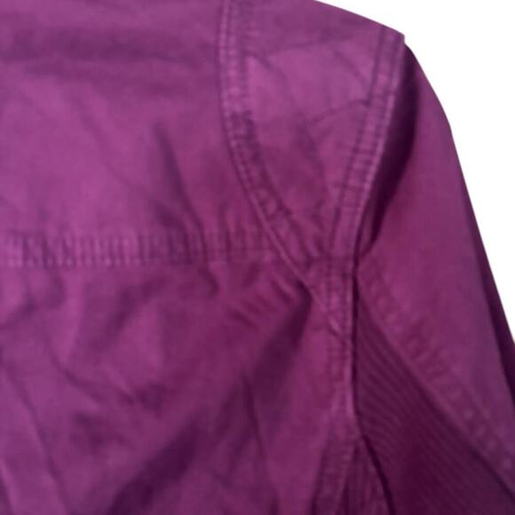 AMX Plum Purple Moto Jacket Lightweight Cotton Zipper Pockets Casual Streetwear - Picture 3 of 5